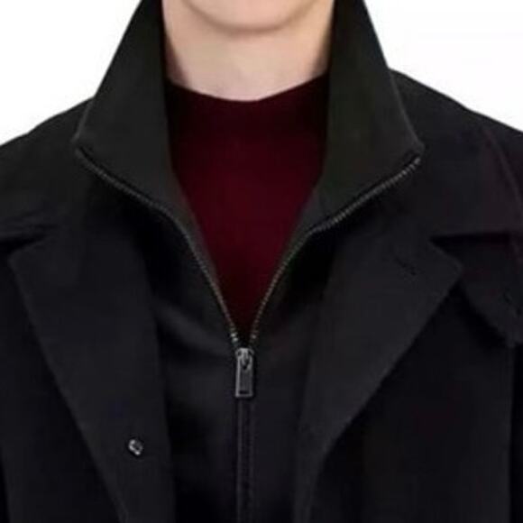 Calvin Klein Men's Classic Fit Black Wool Blend Over coat out of stock SzL NEW! - Picture 8 of 14